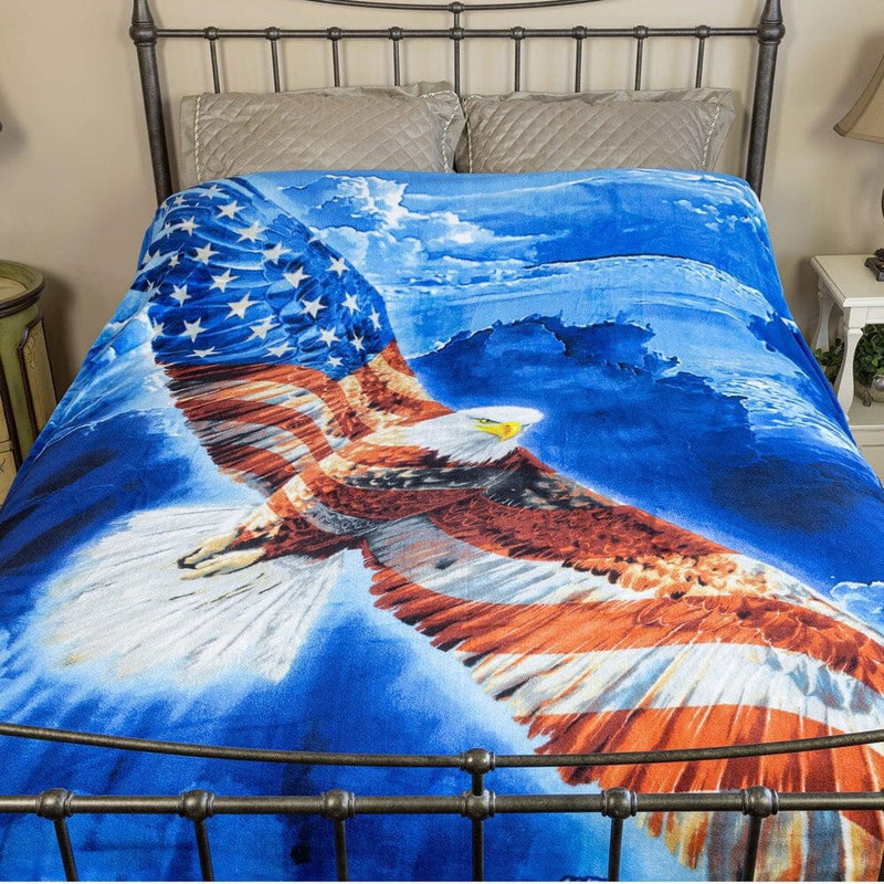 American Eagle Super Soft Full/Queen Size Plush Fleece Blanket-Dawhud Direct-RoomDividersNow