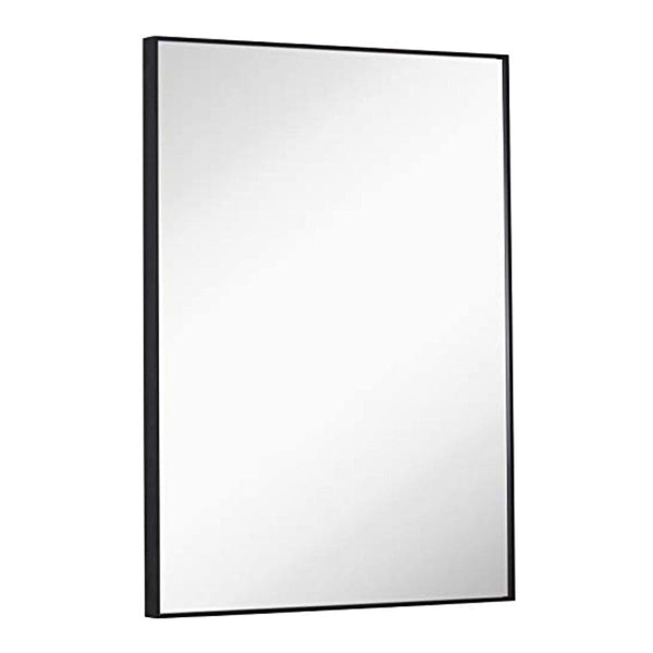 Black Brushed Metal Vanity Mirror Simple Edge Mirrors 22"x30"-Hamilton Hills-RoomDividersNow