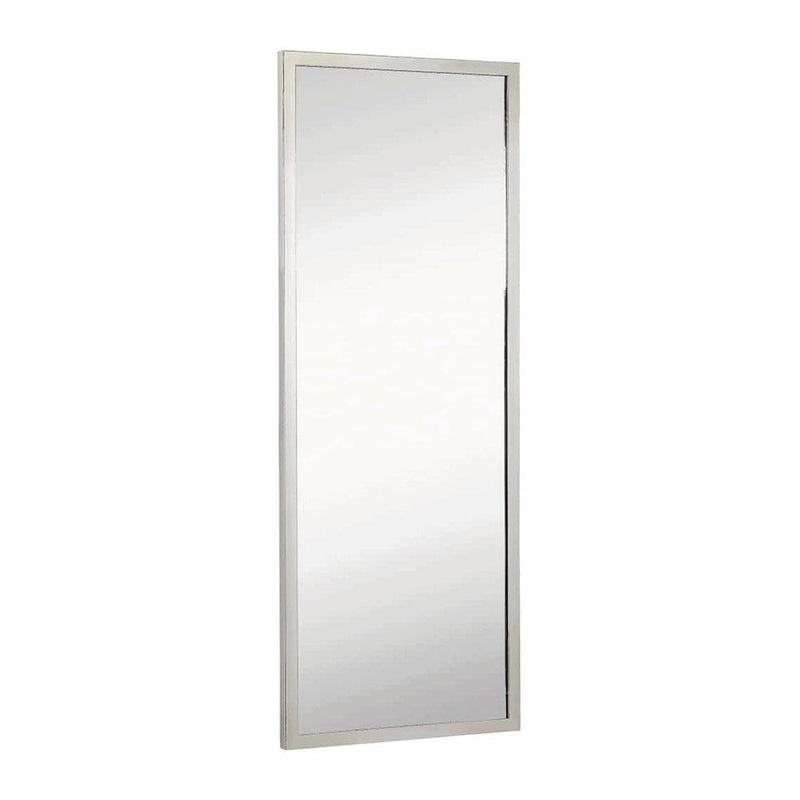 Commercial Grade Contemporary Industrial Strength Wall Mirror | Polished Stainless Metal Silver-Hamilton Hills-RoomDividersNow
