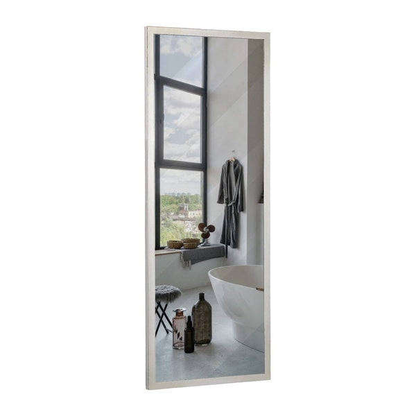 Commercial Grade Contemporary Industrial Strength Wall Mirror | Polished Stainless Metal Silver-Hamilton Hills-RoomDividersNow
