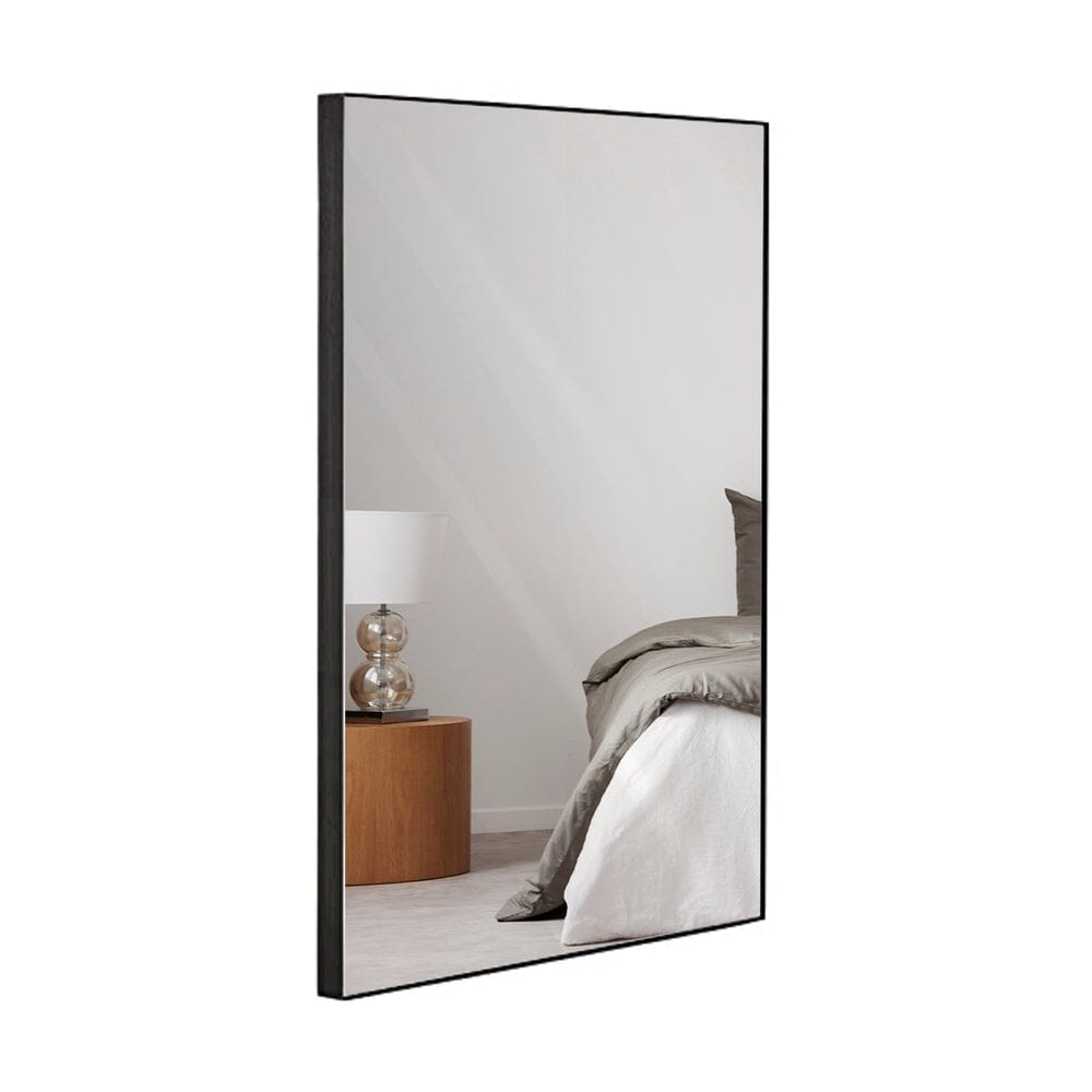 Contemporary Brushed Metal Wall Mirror, Elegant Design