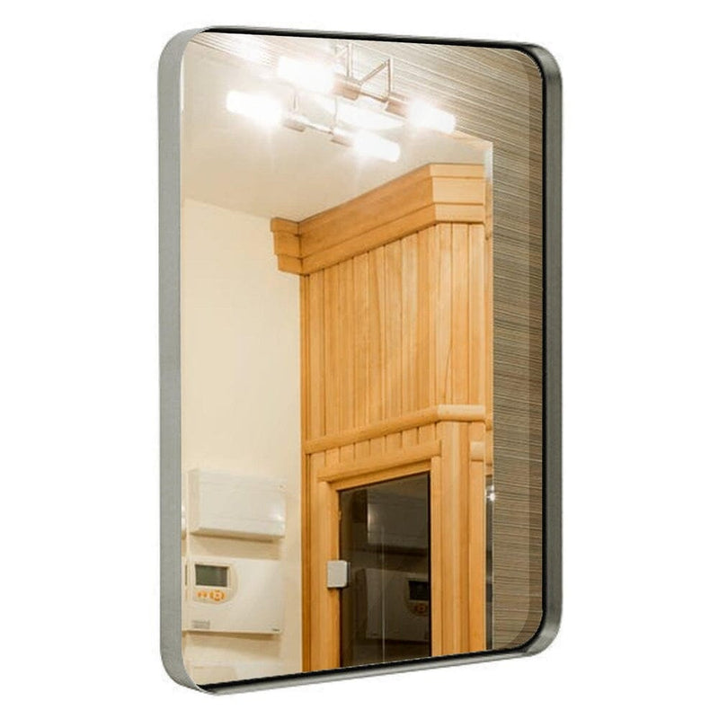 Contemporary Brushed Metal Wall Mirror-Hamilton Hills-RoomDividersNow