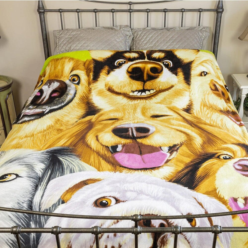 Dogs Selfie Super Soft Full/Queen Size Plush Fleece Blanket-Dawhud Direct-RoomDividersNow