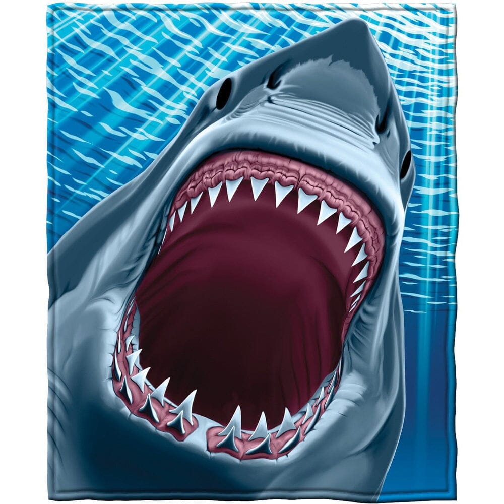 Great White Shark Plush Fleece Blanket - Ultra-Soft, Warm and Cozy Throw –  RoomDividersNow