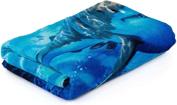 Great White Shark Super Soft Plush Cotton Beach Towel-Dawhud Direct-RoomDividersNow