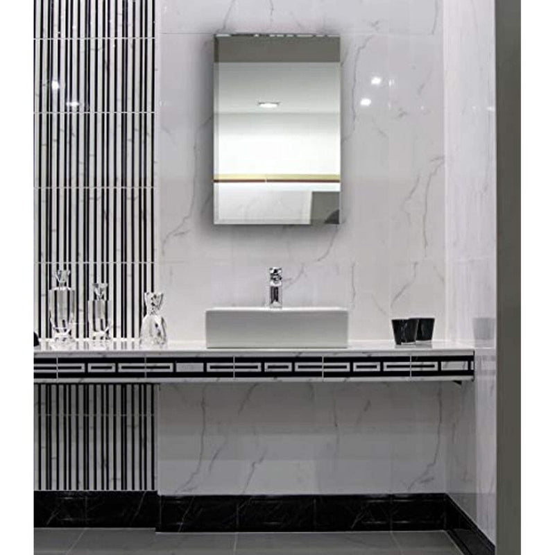Large Simple Rectangular Streamlined 1 Inch Beveled Wall Mirror (16" W x 24" H)-Hamilton Hills-RoomDividersNow
