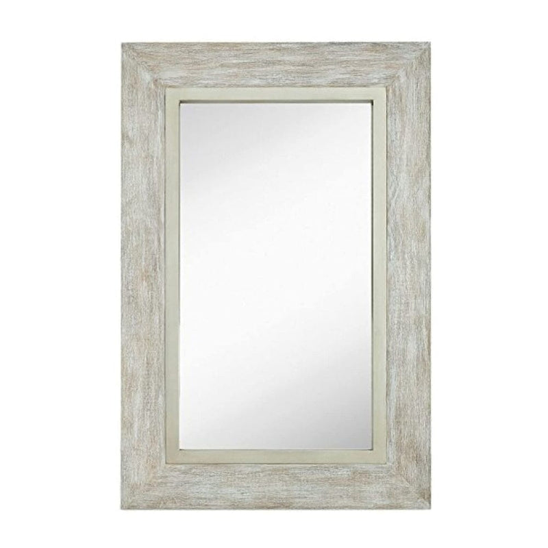 Large White Washed Framed Mirror (24" x 36")-Hamilton Hills-RoomDividersNow