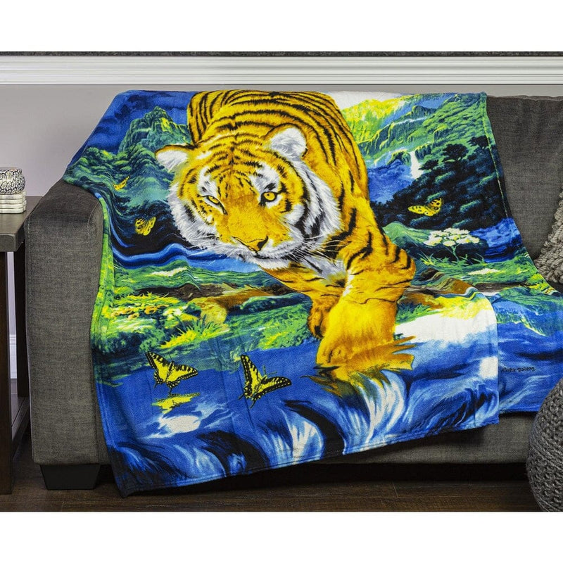 Moonlight Tiger Super Soft Plush Fleece Throw Blanket-Dawhud Direct-RoomDividersNow