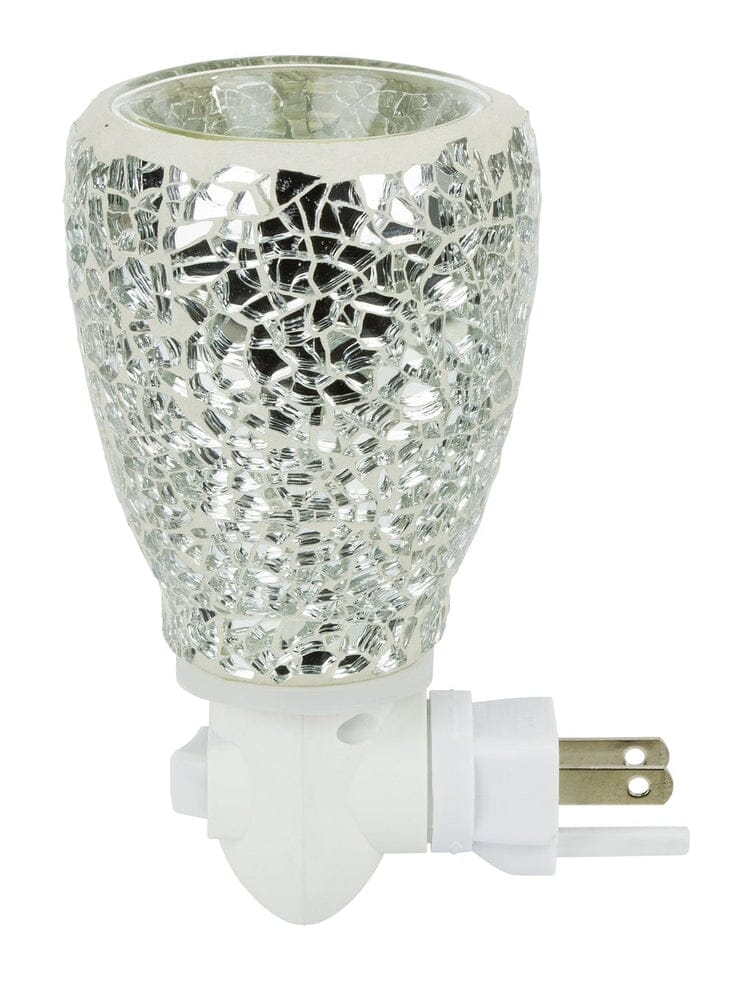 Mosaic Glass Plug-In Fragrance Wax Melt Warmer (Crackled Mirror)-Dawhud Direct-RoomDividersNow