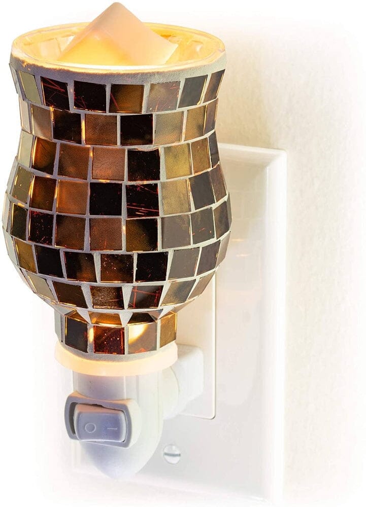Dawhud Direct | Mosaic Glass Plug-In Fragrance Wax Melt Warmer (radiant Sienna)