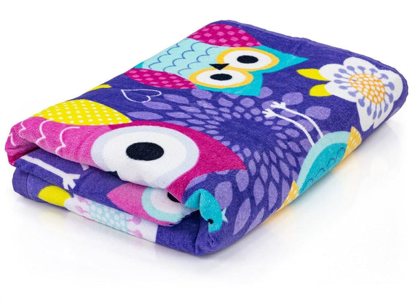 Owls Super Soft Plush Cotton Beach Towel-Dawhud Direct-RoomDividersNow