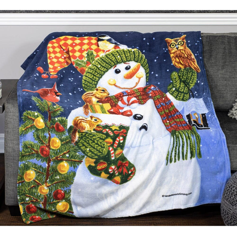 Snowman and Friends Super Soft Plush Fleece Throw Blanket-Dawhud Direct-RoomDividersNow