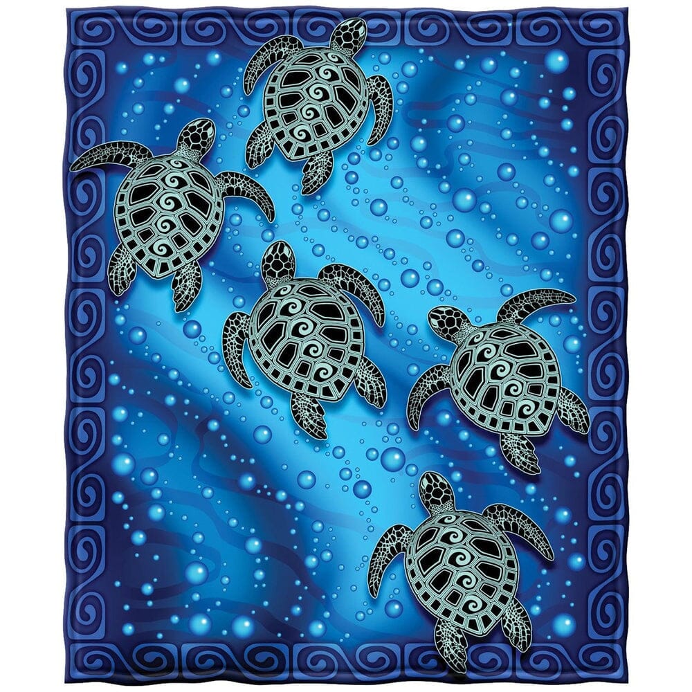 Tribal Turtle Super Soft Full/Queen Size Plush Fleece Blanket-Dawhud Direct-RoomDividersNow
