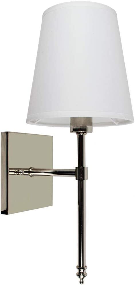 Polished Nickel Wall Light with Fabric Shade