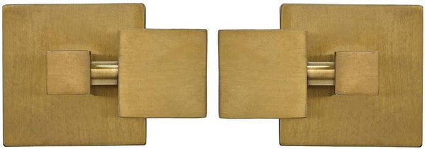 Gold Pivot Mirror Hardware Set - Square Tilting Anchors