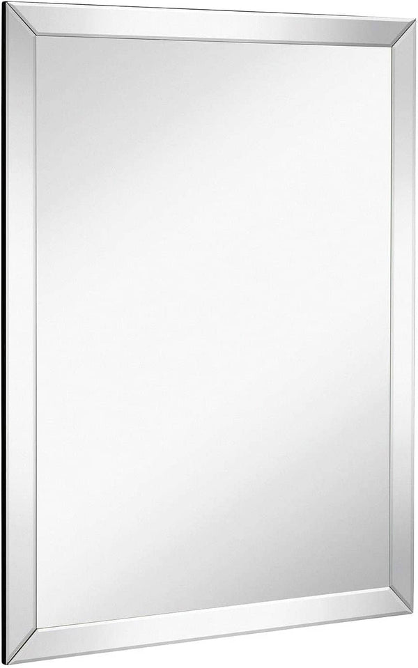 Large Beveled Wall Mirror - Premium Silver