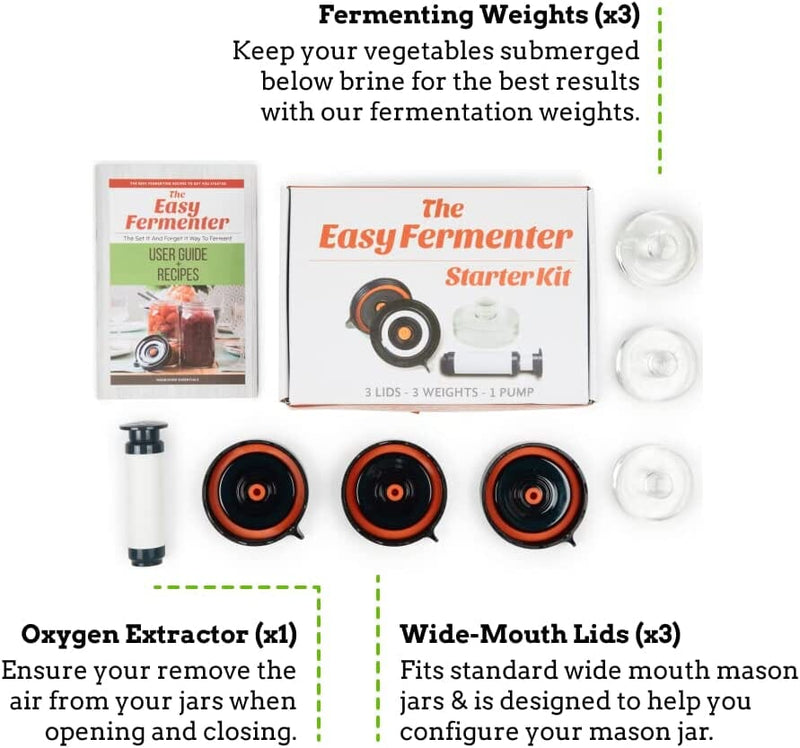 Fermenter Kit with3 Lids, 3 Weights, Pump