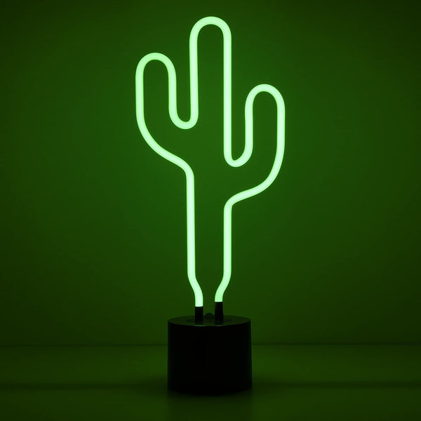 Large Green Cactus Neon Desk Light