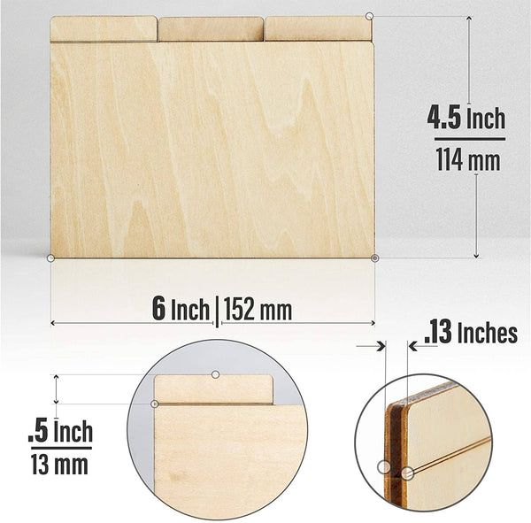 Customizable Real Wood Recipe Cards