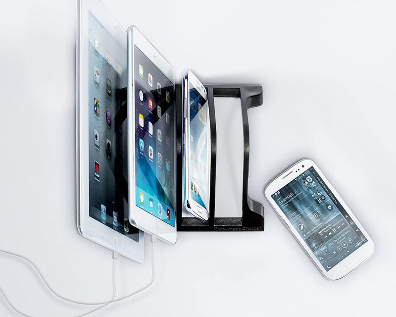 4-Device Charging Organizer Stand for Tablets and Smartphones