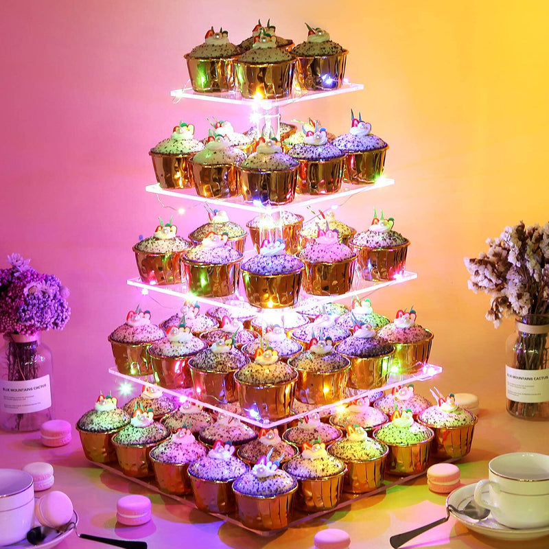 5-Tier Cupcake Display Stand with LED Lights