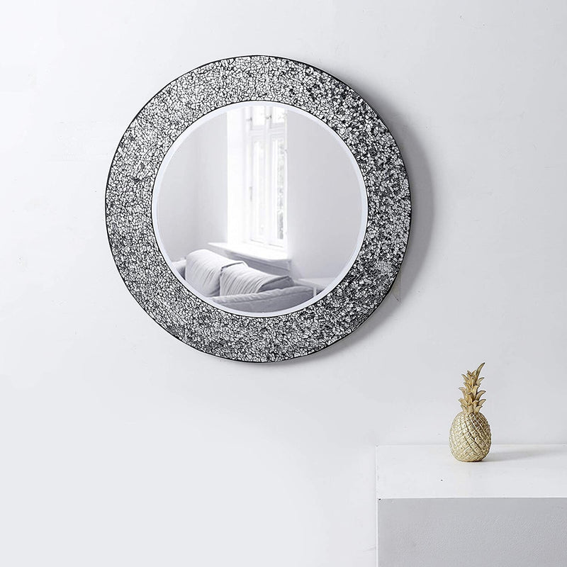 Mosaic Wall Mirror Decorative Round Wall Mirror Diameter 20 Ide Mirror 14 Blue