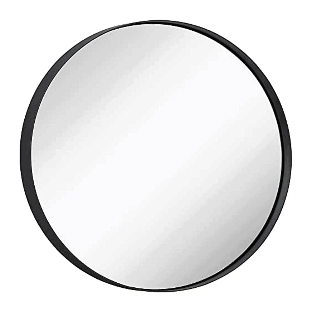 24" Bronze Circle Deep Set Metal Round Frame Mirror-Hamilton Hills-RoomDividersNow