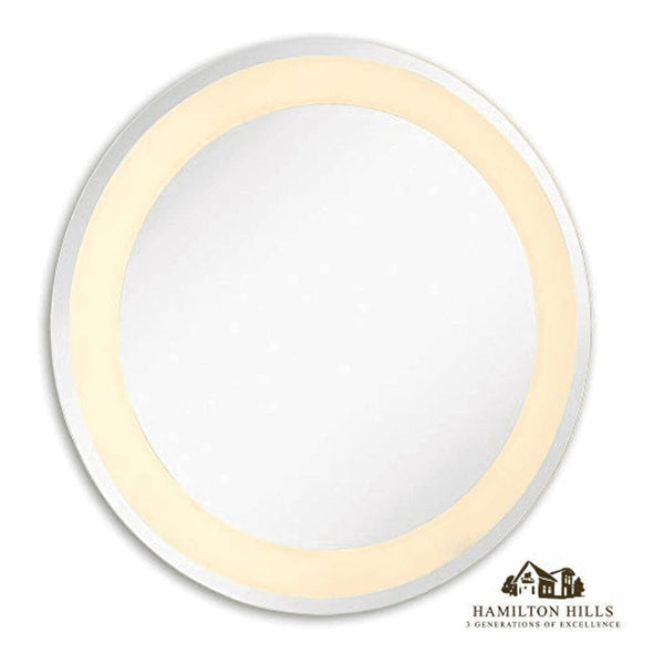 28" Circle Mirror with Lights LED Lighting Single Line Backlit-Hamilton Hills-RoomDividersNow
