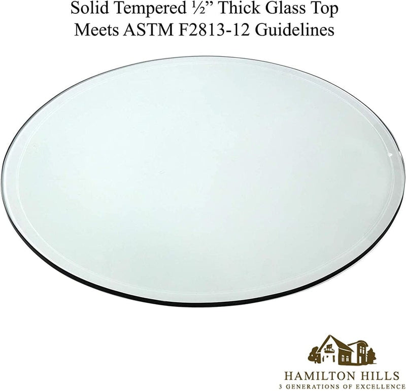 28 Inch Beveled Glass Table Top-Hamilton Hills-RoomDividersNow