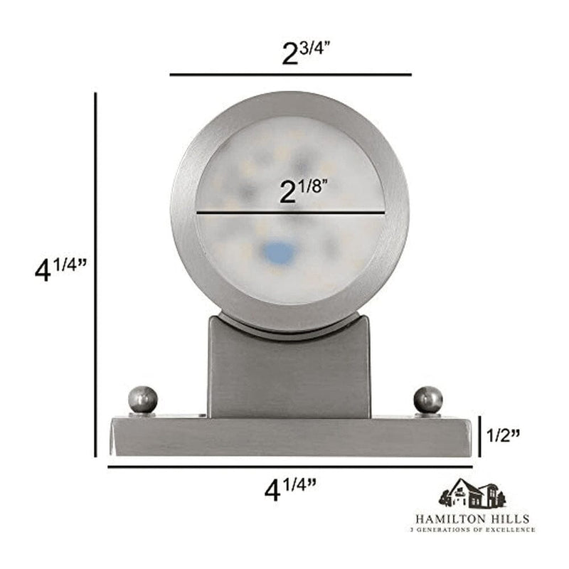 8" Dual Up and Down Brushed Nickel Mini Outdoor Cylinder LED-Hamilton Hills-RoomDividersNow