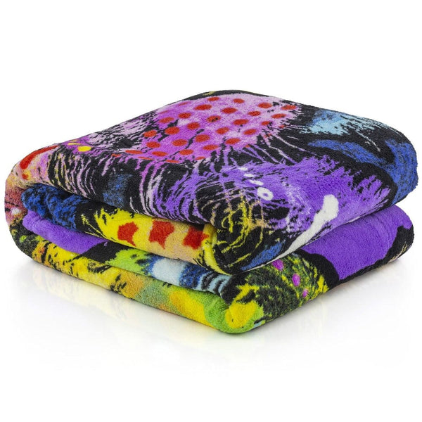9 Lives Cat Super Soft Plush Fleece Throw Blanket by Dean Russo-Dawhud Direct-RoomDividersNow
