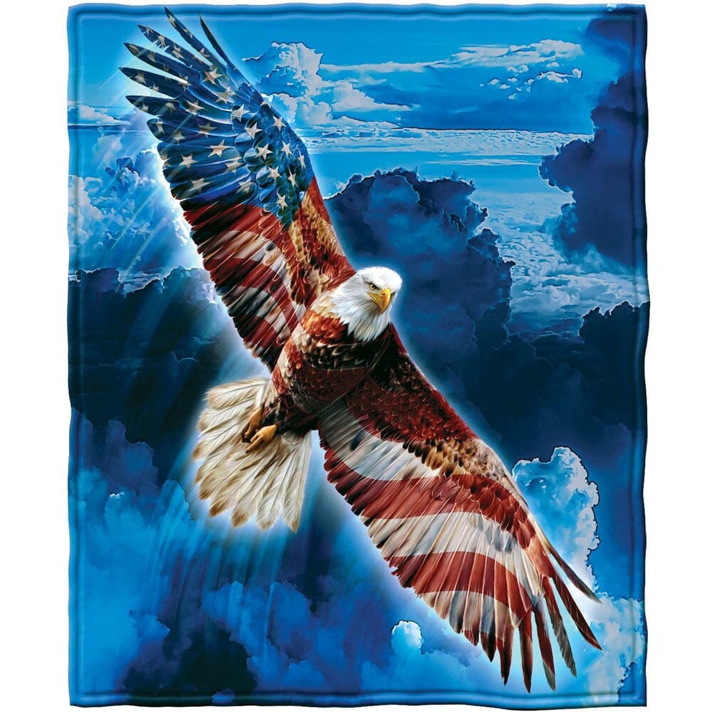 American Eagle Super Soft Full/Queen Size Plush Fleece Blanket-Dawhud Direct-RoomDividersNow