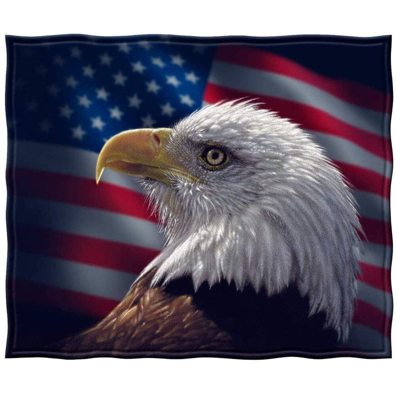 Bald Eagle Portrait Super Soft Plush Fleece Throw Blanket-Dawhud Direct-RoomDividersNow