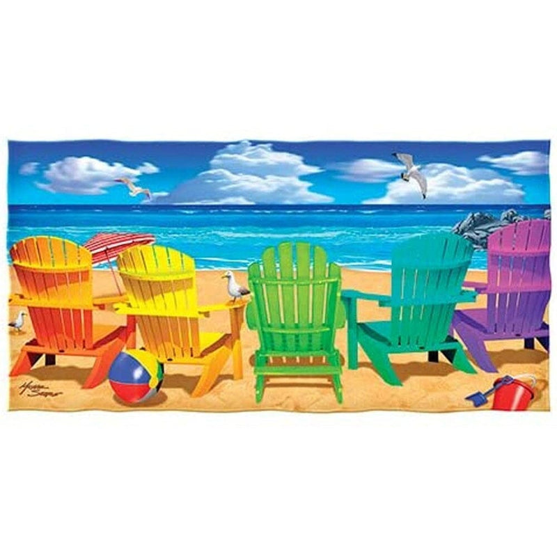 Beach Chairs Super Soft Plush Cotton Beach Bath Pool Towel-Dawhud Direct-RoomDividersNow
