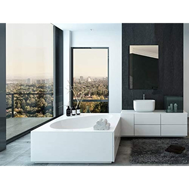 Black Brushed Metal Vanity Mirror Simple Edge Mirrors 24"x36"-Hamilton Hills-RoomDividersNow