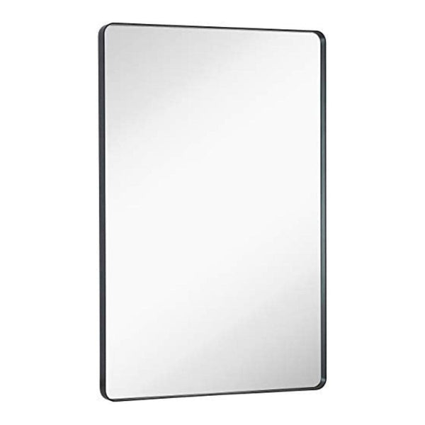 Black Mirror Bathroom Mirrors for Wall Rounded Corner Lightweight Deep Rectangle 24" x36"-Hamilton Hills-RoomDividersNow