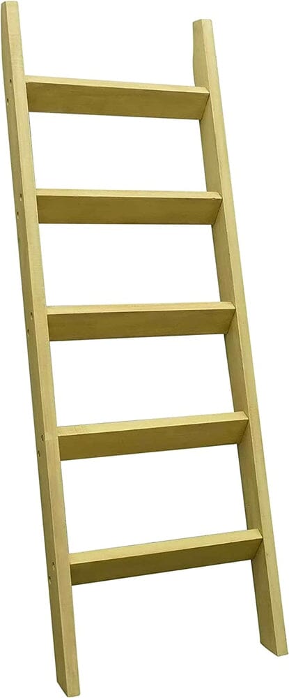 Blanket Ladder 5 Ft. Wood Rustic Decorative Quilt Ladder. Beige Vintage-Hallops-RoomDividersNow