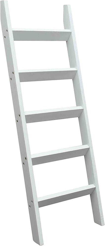 Blanket Ladder 5 Ft. Wood Rustic Decorative Quilt Ladder. Pure White-Hallops-RoomDividersNow