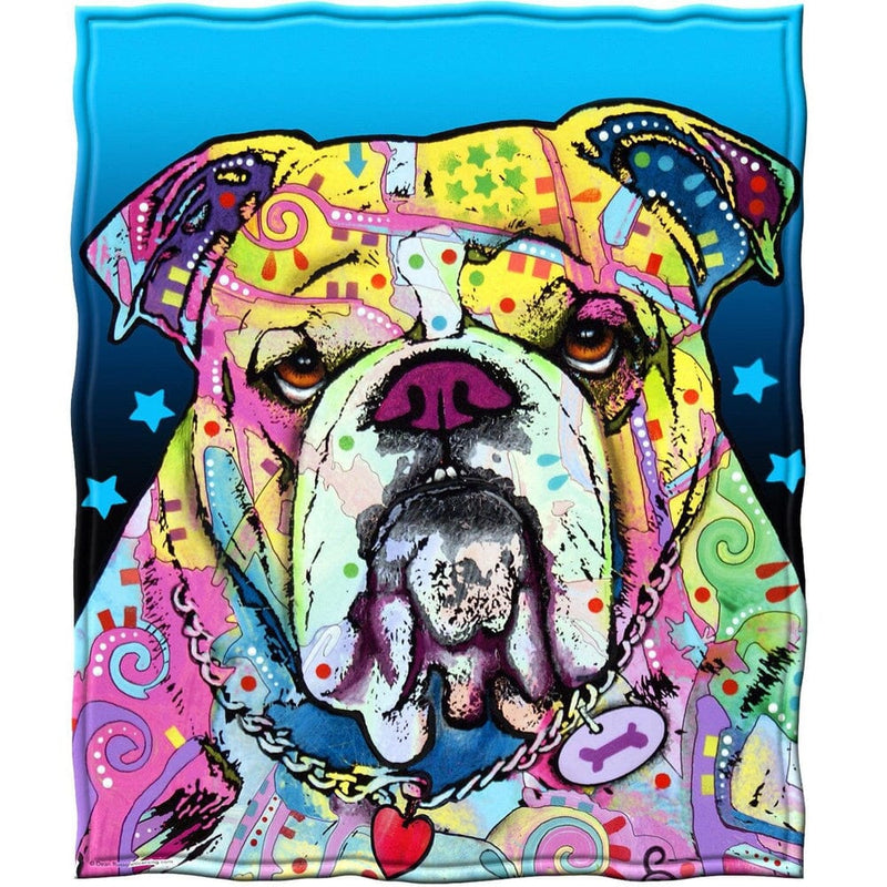 Bulldog Super Soft Plush Fleece Throw Blanket by Dean Russo-Dawhud Direct-RoomDividersNow