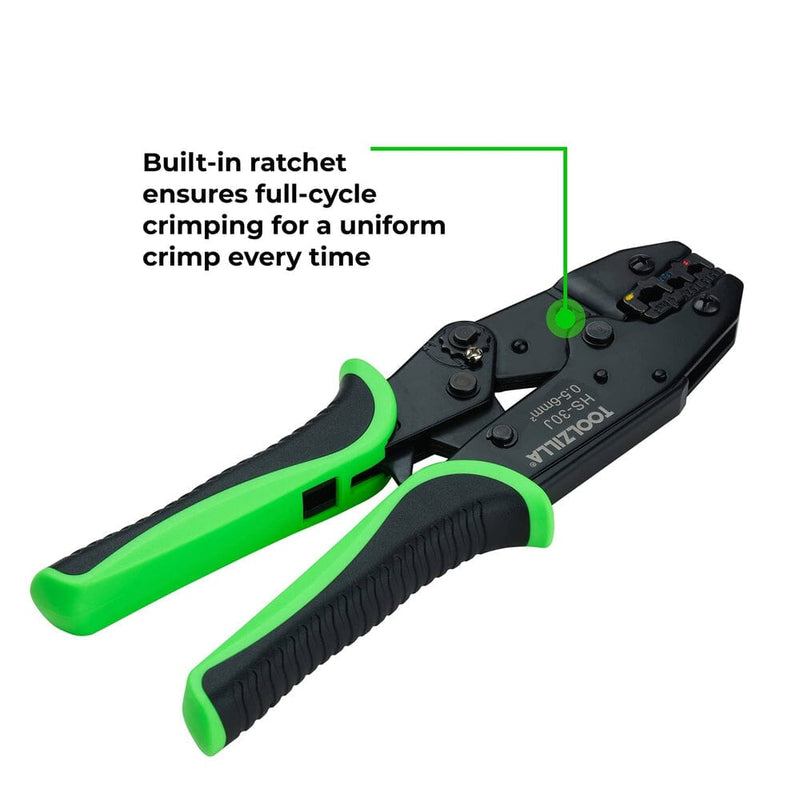 Cable Crimping Tool Heavy Duty Ratcheting Wire Crimper Adjustable Pressure-Toolzilla-RoomDividersNow