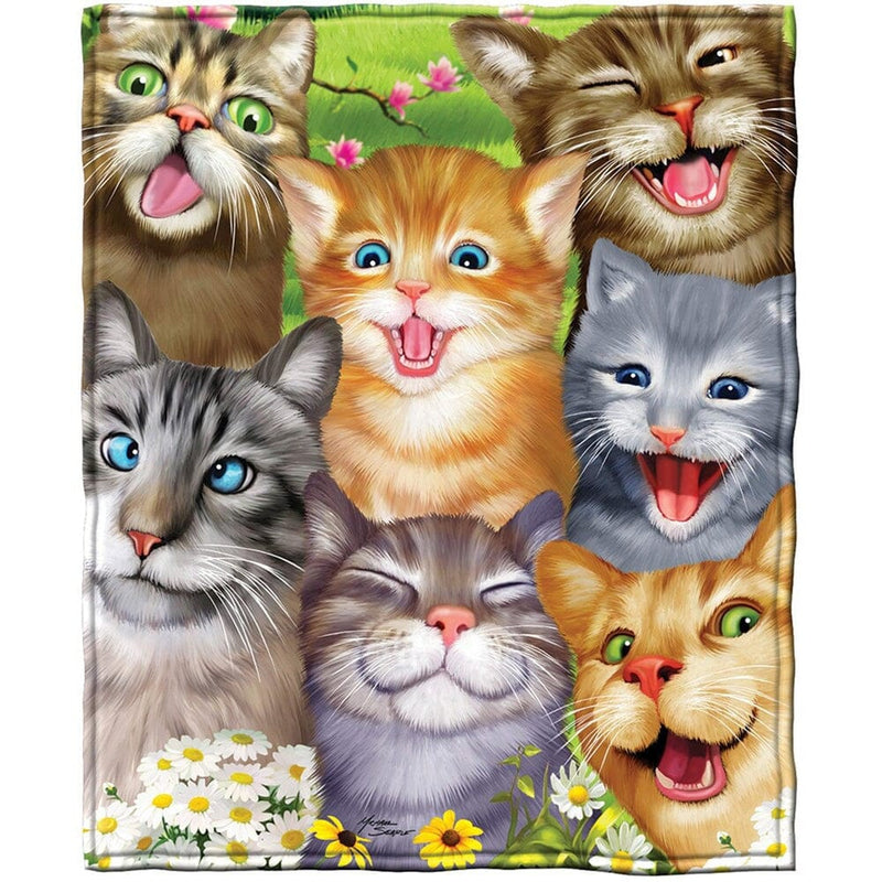 Cats Selfie Super Soft Plush Fleece Throw Blanket-Dawhud Direct-RoomDividersNow