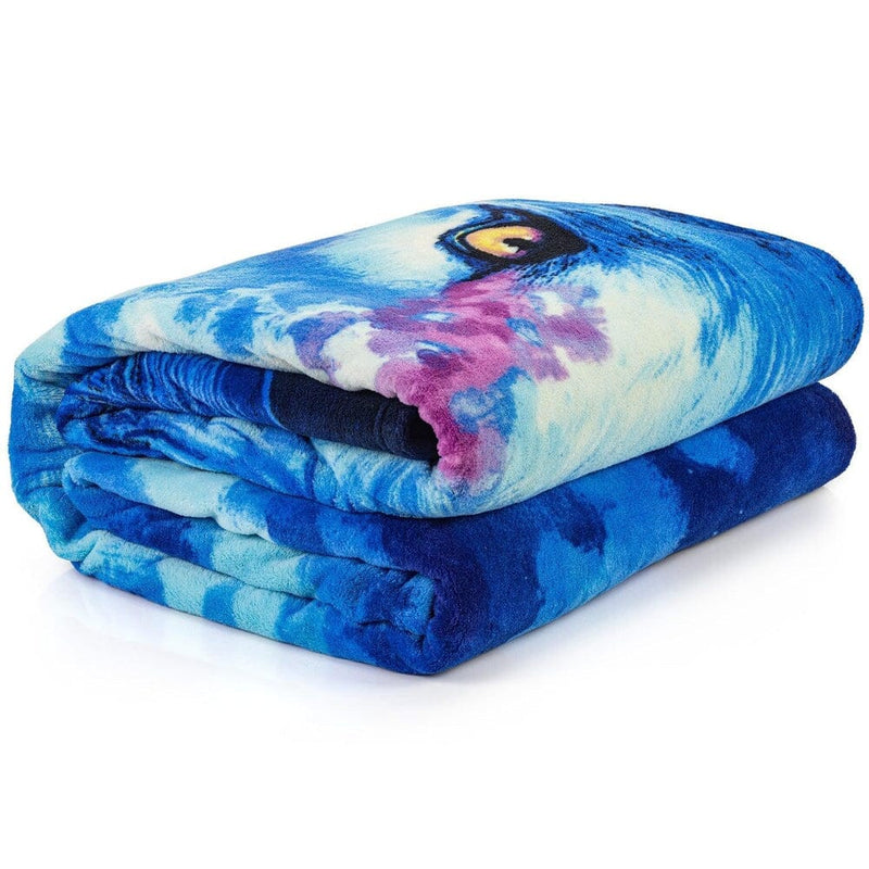 Celestial Wolf Super Soft Full/Queen Size Plush Fleece Blanket-Dawhud Direct-RoomDividersNow