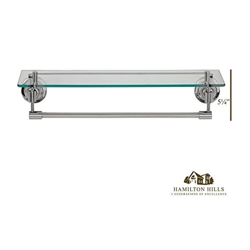 Classical Design Polished Chrome Glass Shelf-Hamilton Hills-RoomDividersNow