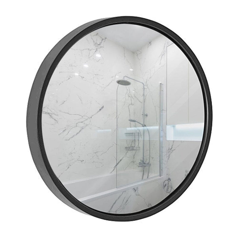 Clean Large Modern 18" Black Circle Frame Wall Mirror-Hamilton Hills-RoomDividersNow