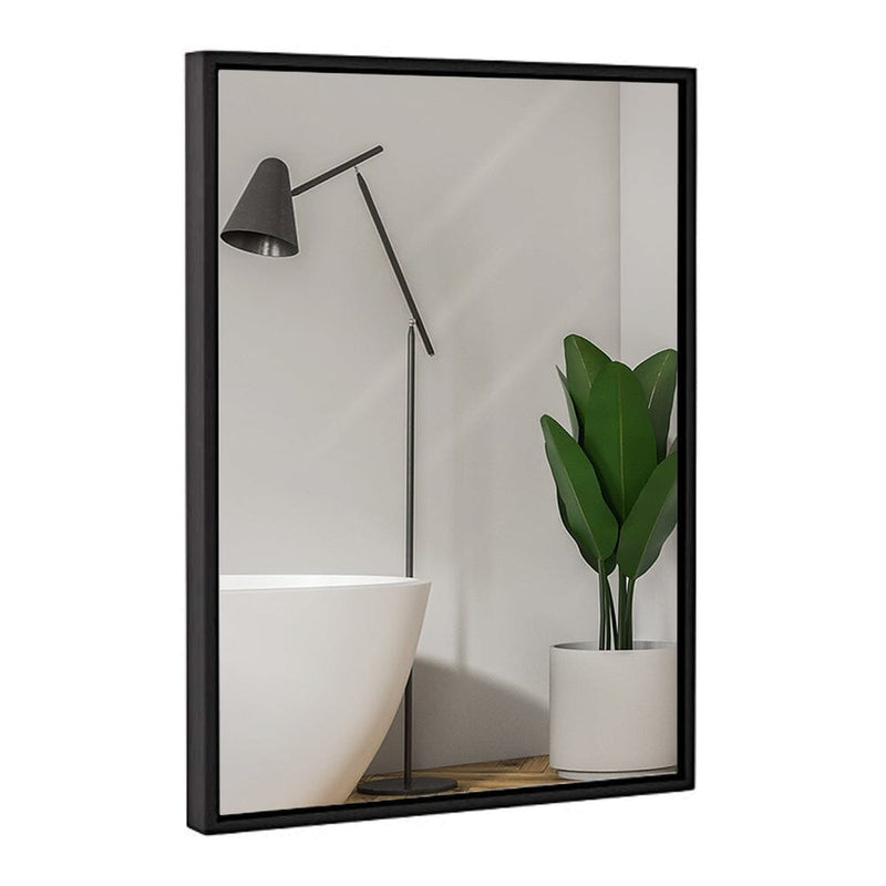 Clean Large Modern Black Frame Wall Mirror 22" x 30"-Hamilton Hills-RoomDividersNow