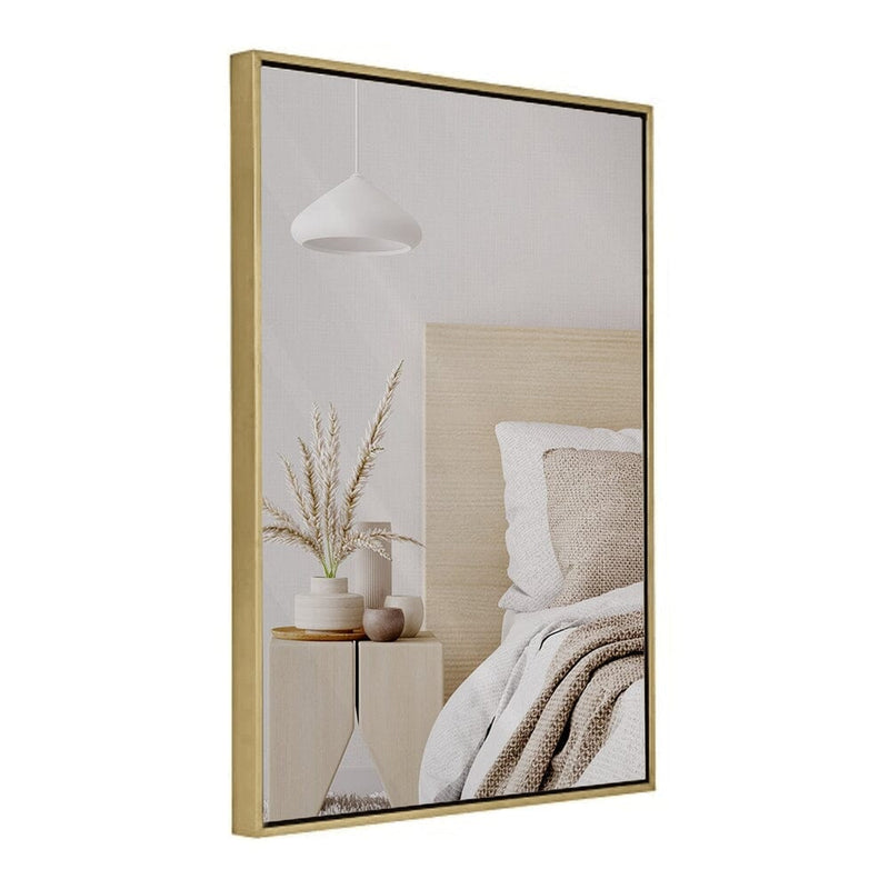 Clean Large Modern Gold Leaf Frame Wall Mirror 30" x 40"-Hamilton Hills-RoomDividersNow