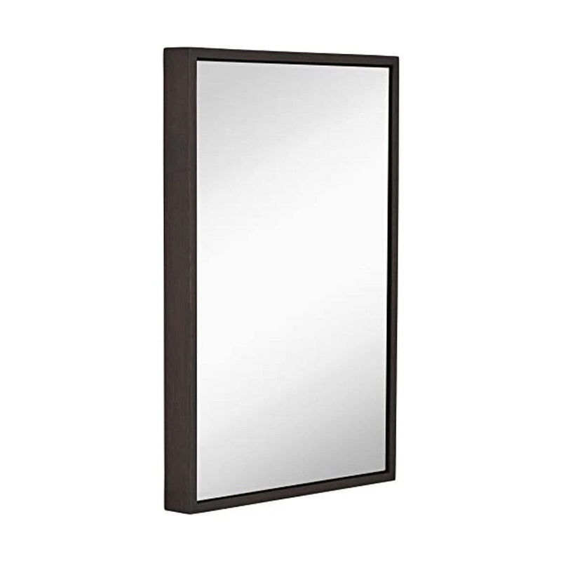 Clean Large Modern Wenge Frame Wall Mirror 16" x 24"-Hamilton Hills-RoomDividersNow