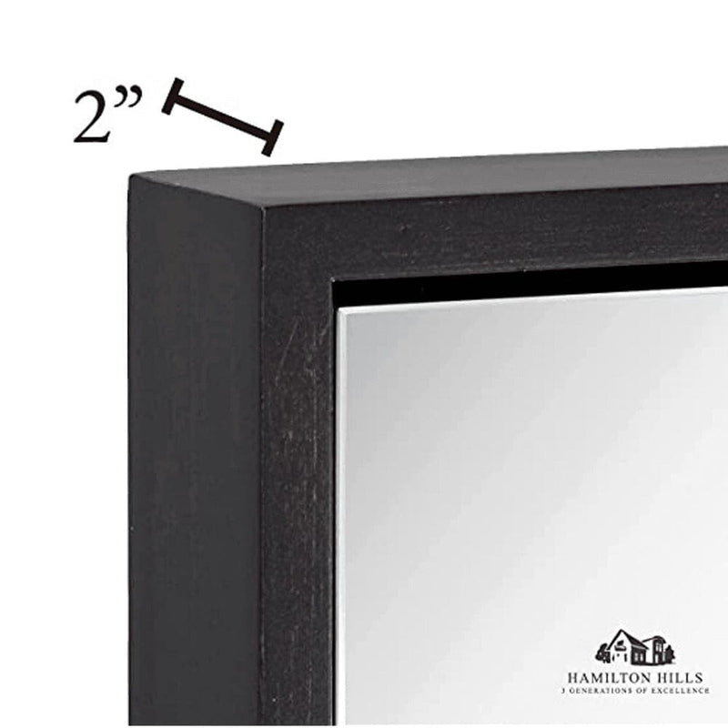 Clean Large Modern Wenge Frame Wall Mirror 18" x 48"-Hamilton Hills-RoomDividersNow