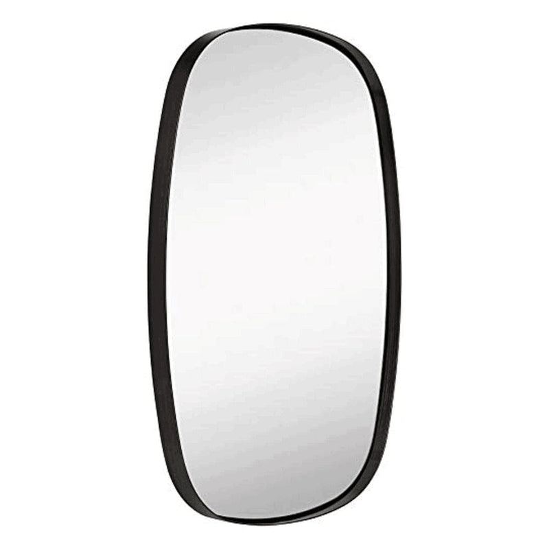 Contemporary Brushed Metal Oblong Wall Mirror (24" x 36")-Hamilton Hills-RoomDividersNow
