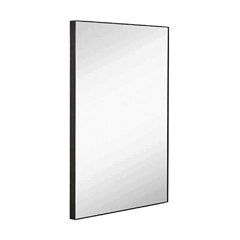 Contemporary Brushed Metal Wall Mirror (22" x 30")-Hamilton Hills-RoomDividersNow